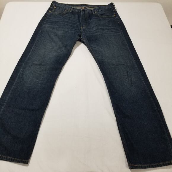 Levis 569 Jeans Mens 36x34 100% Cotton Loose Fit Straight Leg Mid Rise Dark